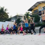 Yoga on the beach in HuaHin